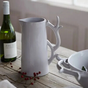 Anthropologie Antler Christmas Pitcher
